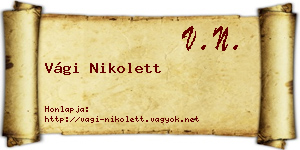 Vági Nikolett névjegykártya